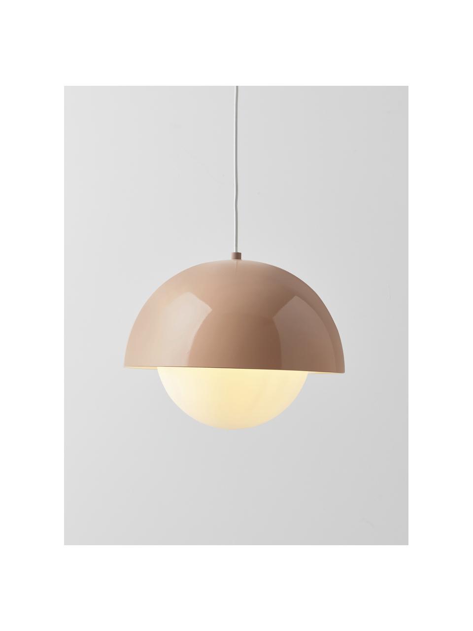 Pendelleuchte Lucille, Baldachin: Metall, gebürstet, Weiß, Rosa, Ø 35 x H 30 cm