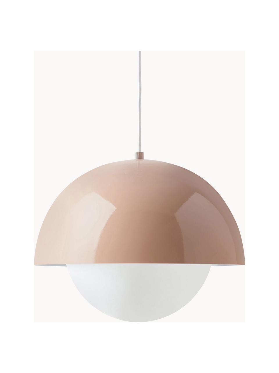 Pendelleuchte Lucille, Baldachin: Metall, gebürstet, Weiss, Apricot, Ø 35 x H 30 cm