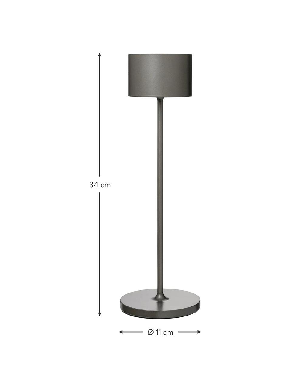 Mobilna lampa zewnętrzna LED z funkcją przyciemniania Farol, Taupe, Ø 11 x W 34 cm