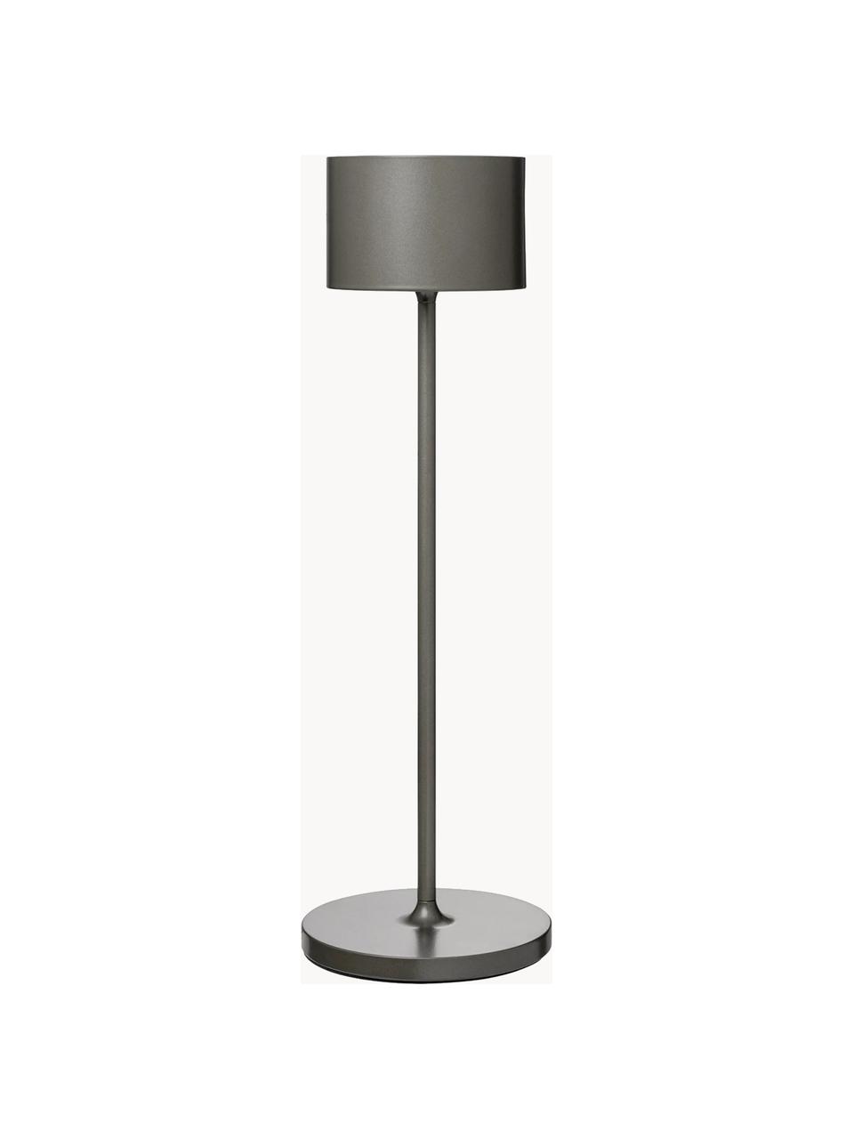 Mobile LED-Outdoor-Tischlampe Farol, dimmbar, Taupe, Ø 11 x H 34 cm