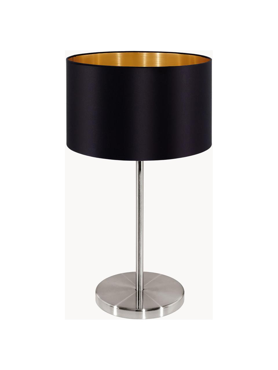 Lámpara de mesa Jamie, Cable: plástico, Negro, plateado, Ø 23 x Al 42 cm
