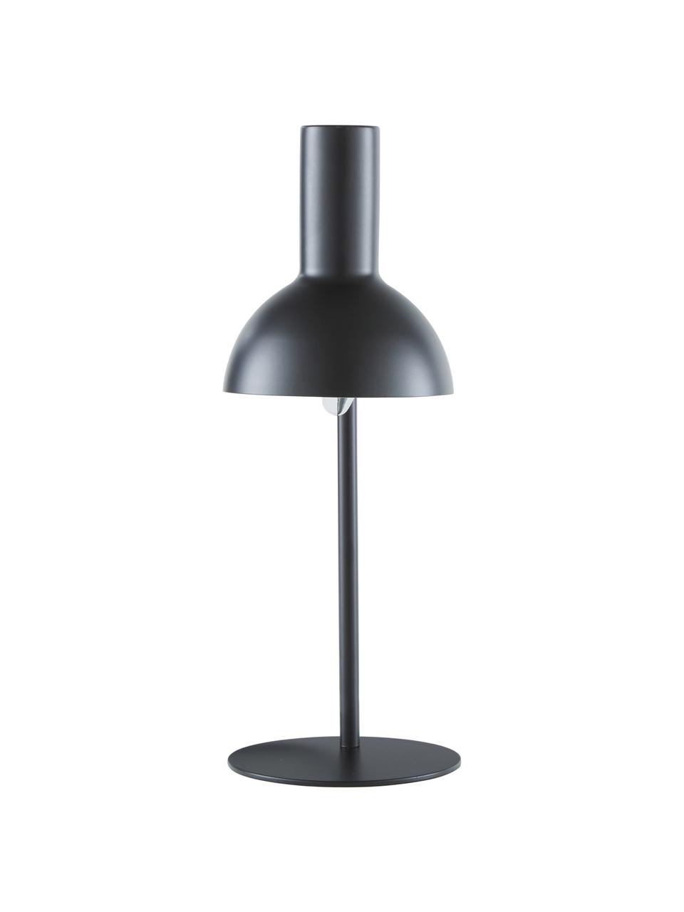 Tafellamp Bobi in industrieel design, Lampenkap: gepoedercoat metaal, Lampvoet: gepoedercoat metaal, Zwart, Ø 13 x H 42 cm