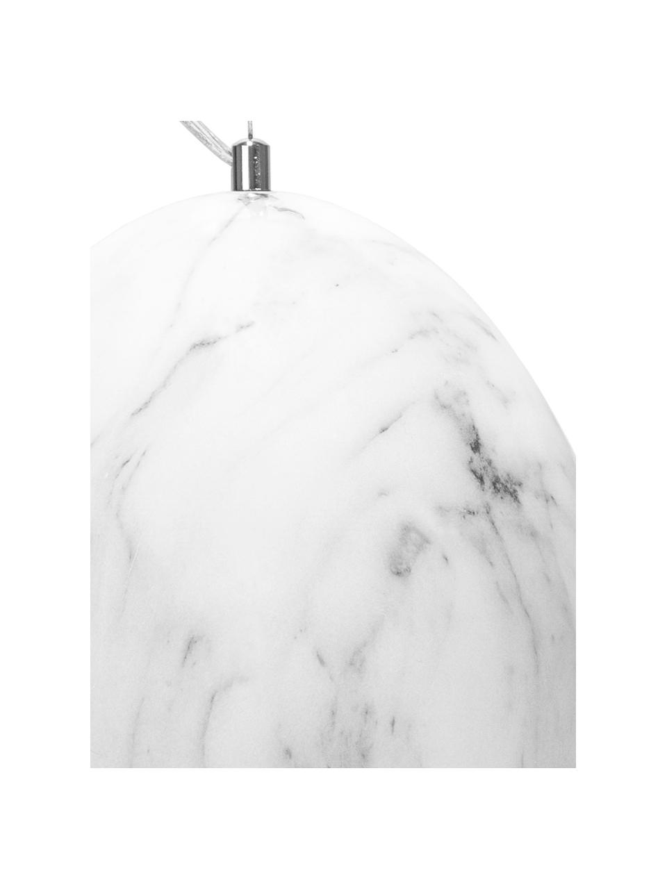 Petite suspension aspect marbre Leon, Blanc, marbré