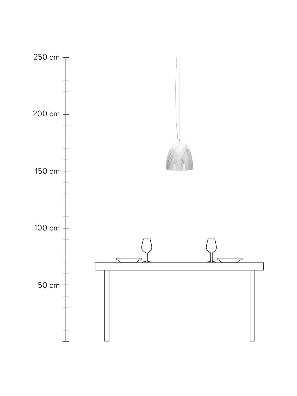 Malá závesná lampa s mramorovým vzhľadom Marriot, Biela, mramorovaná