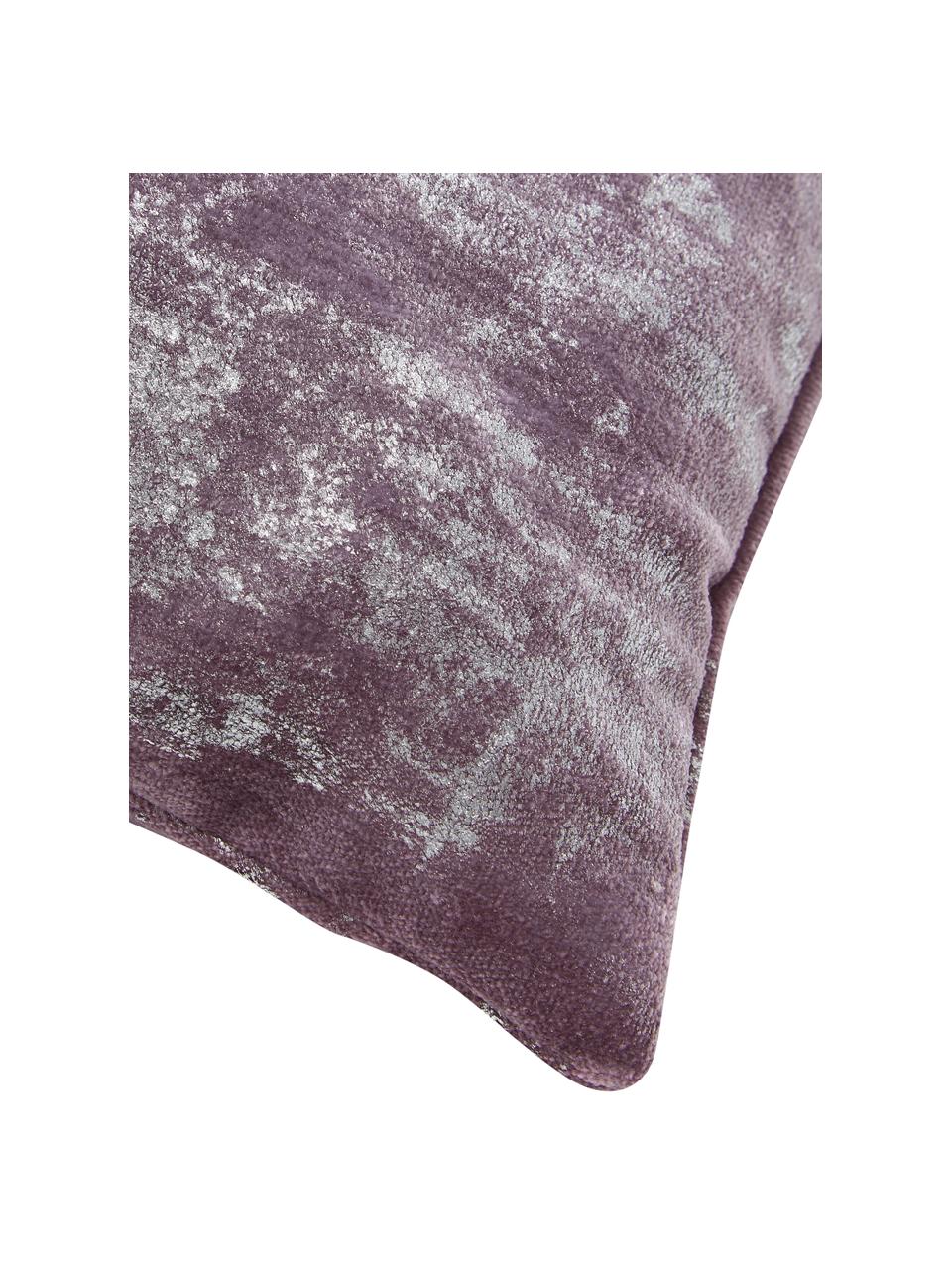 Sametový povlak na polštář s třpytivým vintage vzorem Shiny, 100 % polyesterový samet, Růžová, třpytivá, Š 40 cm, D 40 cm