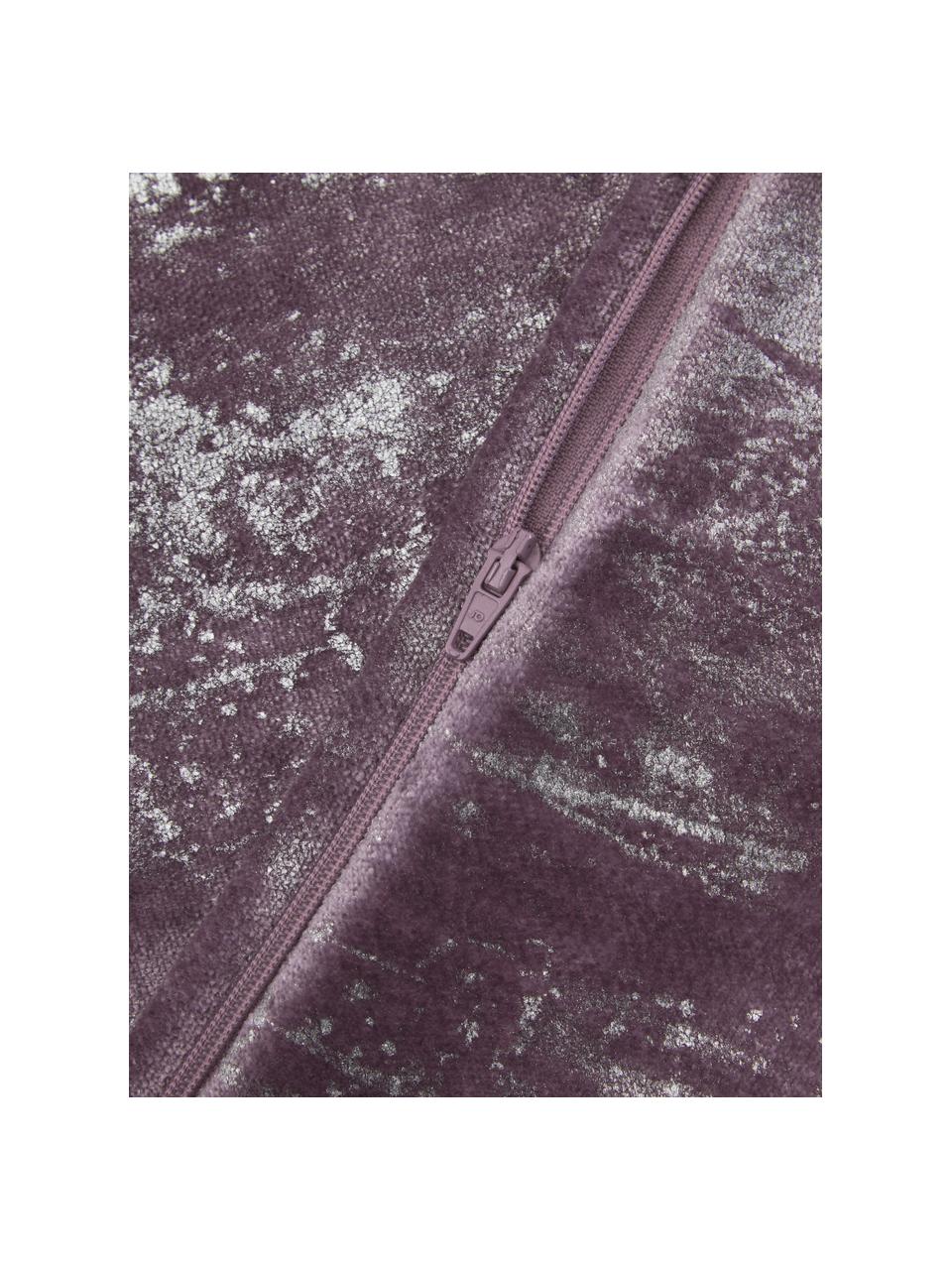 Samt-Kissenhülle Shiny mit schimmerndem Vintage Muster, 100 % Polyestersamt, Rosa, schimmernd, B 40 x L 40 cm