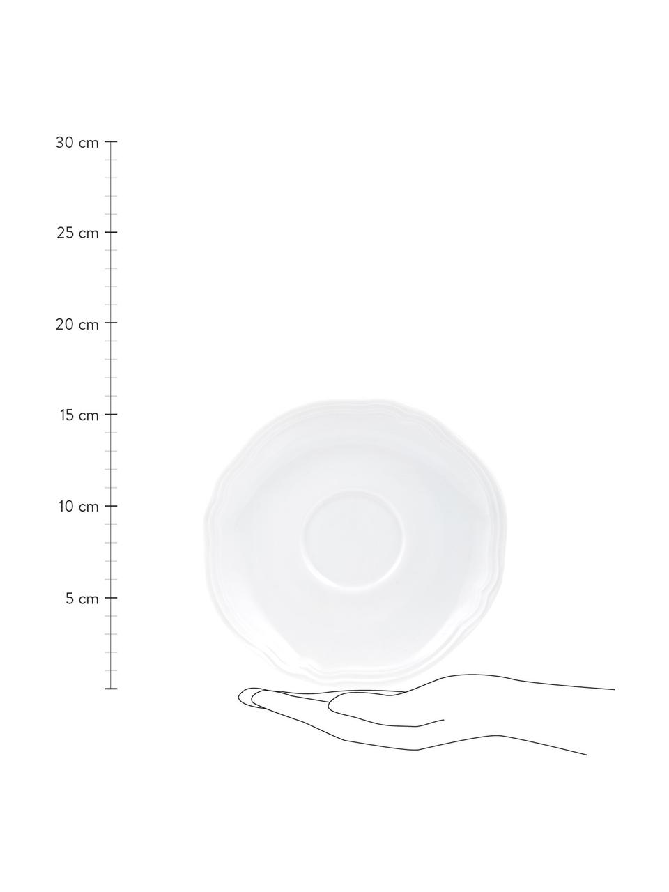 Sous-tasse porcelaine Opera, 6 pièces, Blanc