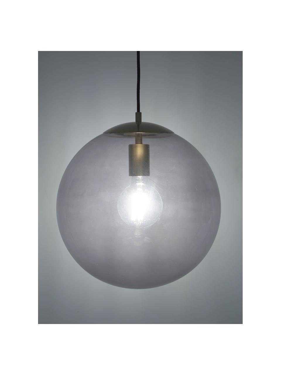 Lámpara de techo Bao, Pantalla: vidrio, Anclaje: metal galvanizado, Cable: cubierto en tela, Azul, Ø 35 cm