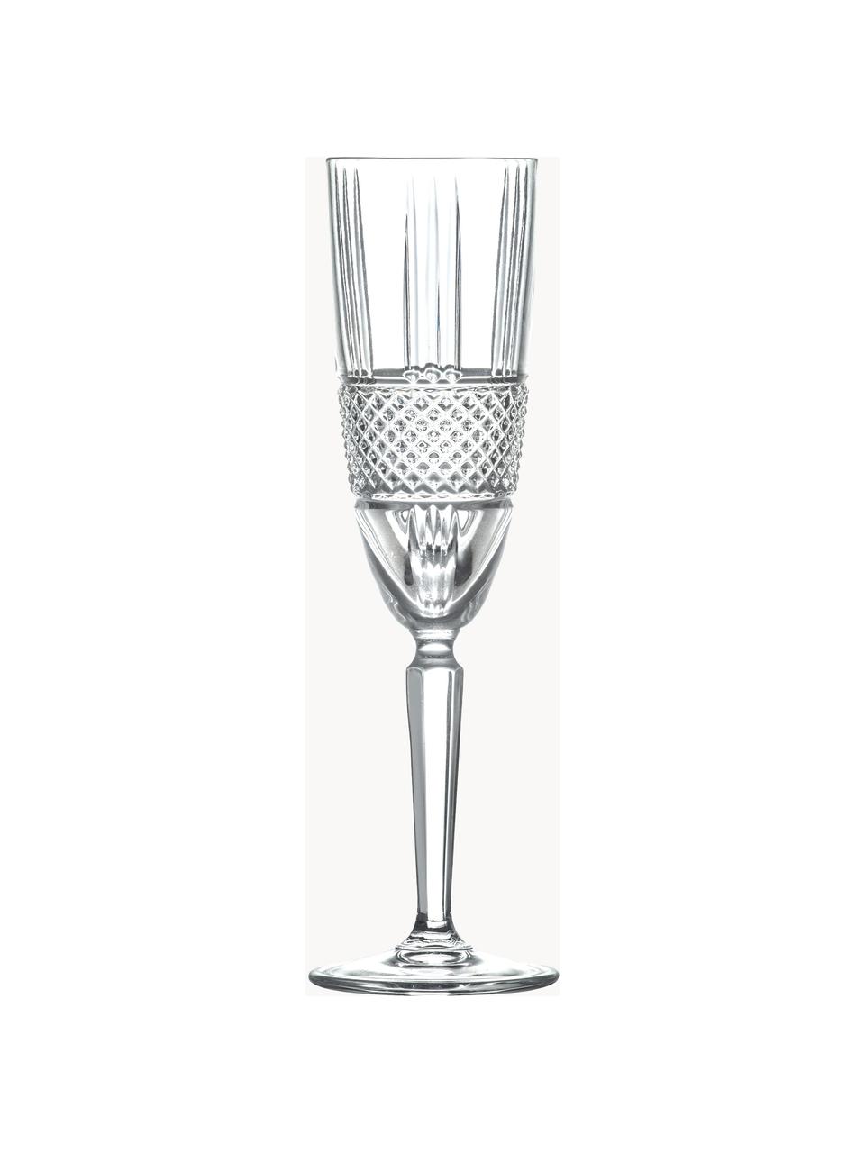 Křišťálová sklenice na sekt Brillante, 6 ks, Křišťál, Transparentní, Ø 6 cm, V 23 cm, 180 ml
