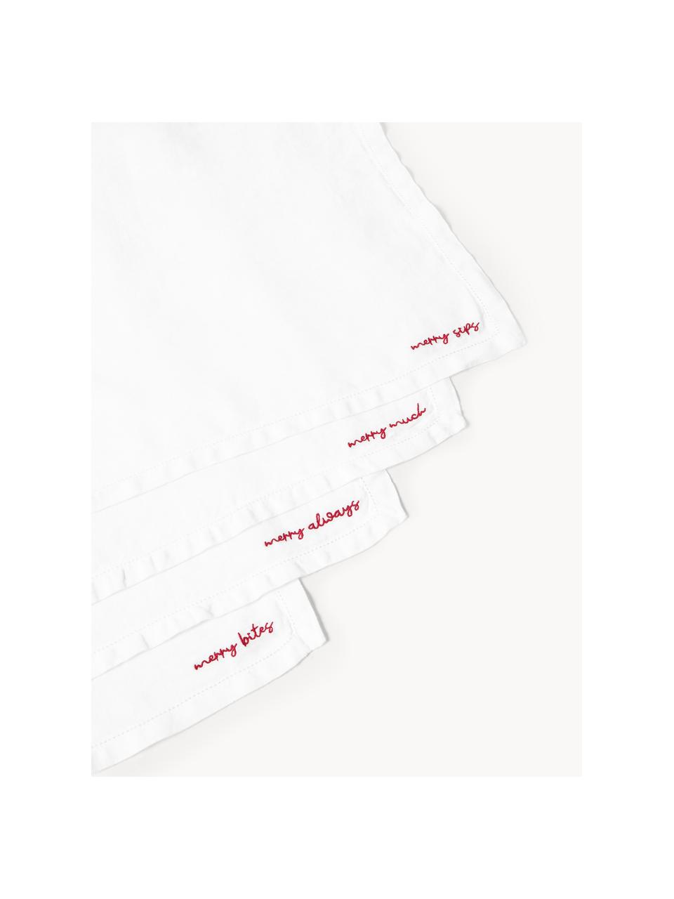 Serviettes en lin avec slogan Alari, 4 pièces, 100 % pur lin, certifié European Flax

Le matériau est certifié STANDARD 100 OEKO-TEX®, 4854CIT, CITEVE, Blanc cassé, rouge, larg. 45 x long. 45 cm