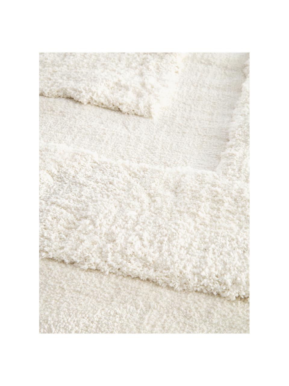 Tapis moelleux à poils longs texturé Genève, Blanc crème, larg. 300 x long. 400 cm (taille XL)