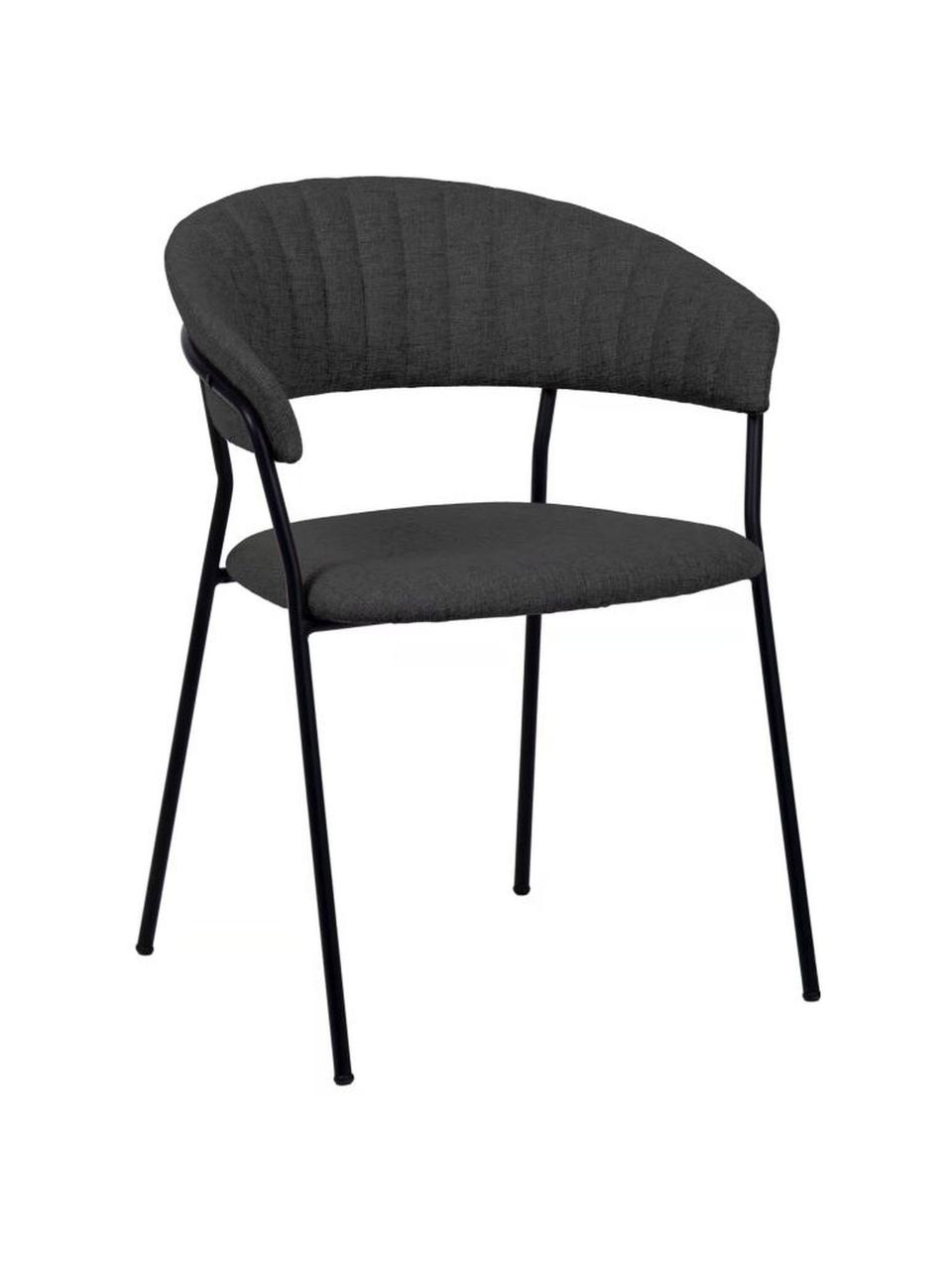 Čalouněná židle Belle, 2 ks, Antracitová, Š 57 cm, H 54 cm