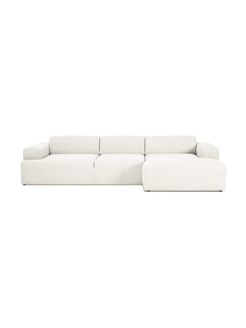 Sofa narożna Melva (4-osobowa), Tapicerka: poliester Dzięki tkaninie, Nogi: drewno sosnowe Nogi znajd, Beżowy, S 319 x G 144 cm