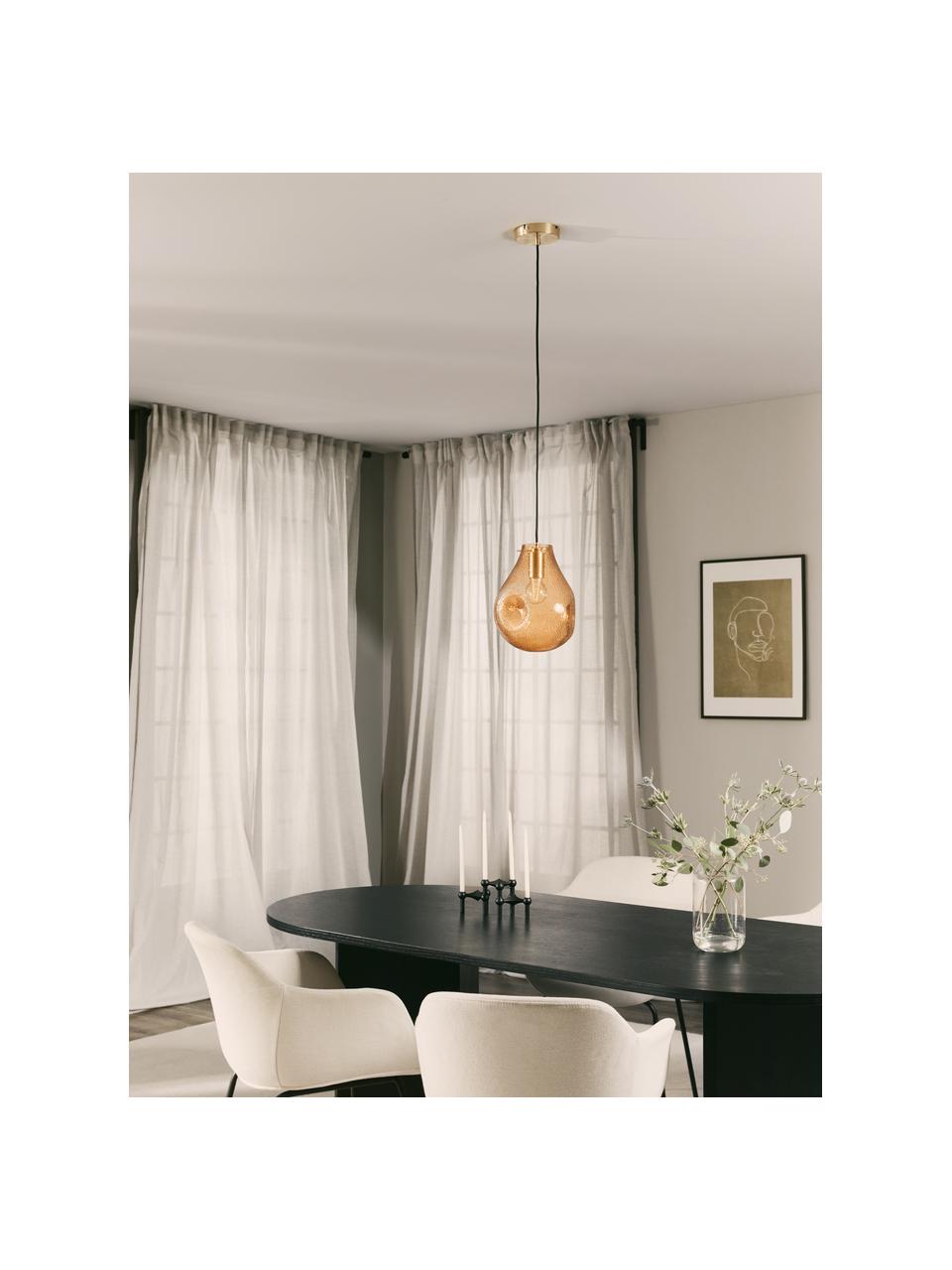 Lampa wisząca ze szkła Kedu, Żółty, Ø 23 x W 29 cm