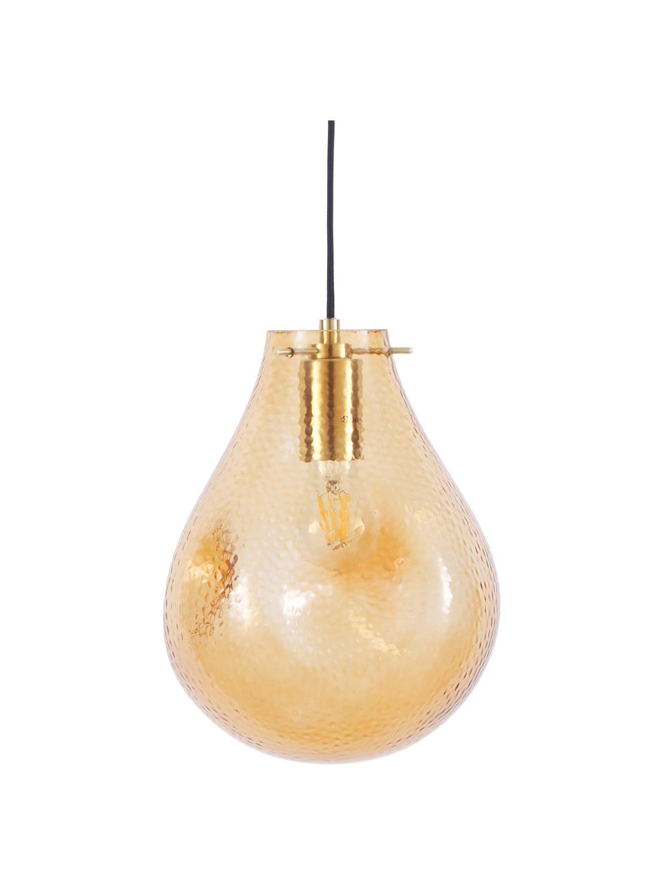 Malá závesná lampa zo skla Kedu, Žltá, Ø 23 x V 29 cm