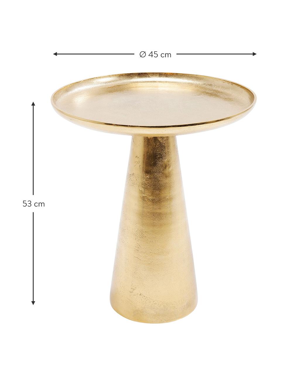 Table d'appoint ronde Uno, Aluminium, avec laiton enduit, Couleur laitonnée, Ø 45 x haut. 53 cm