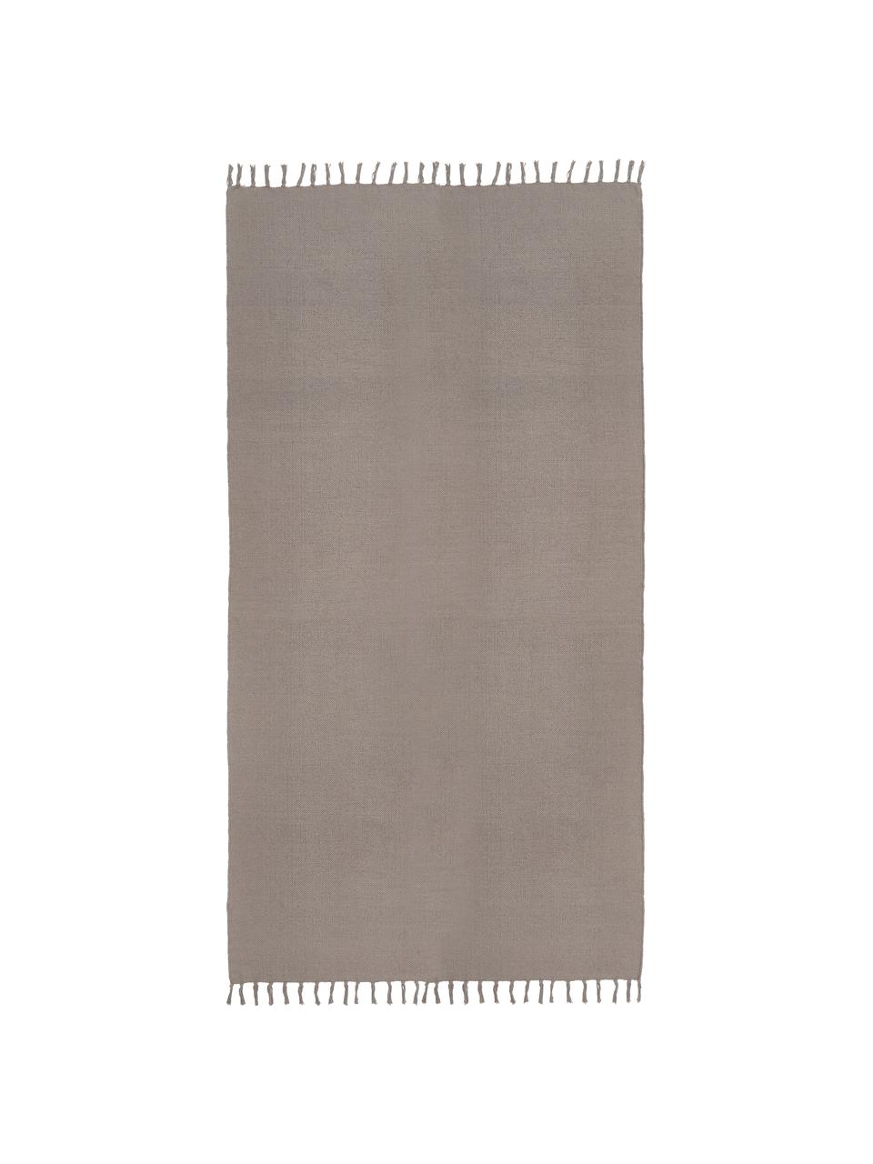 Baumwollteppich Agneta, 100% Baumwolle, Grau, 50 x 80 cm