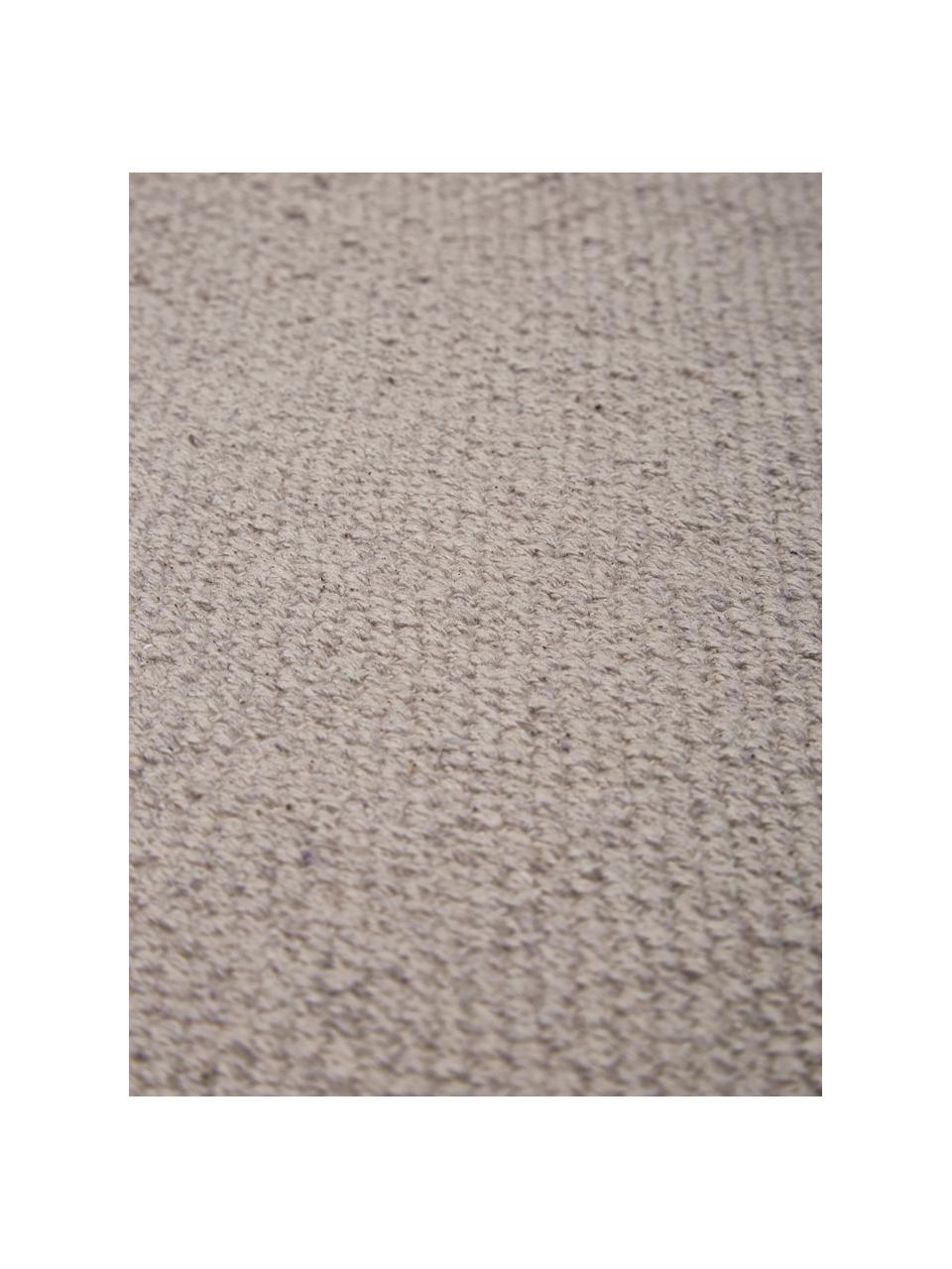 Dünner Baumwollteppich Agneta in Grau, handgewebt, 100% Baumwolle, Grau, B 50 x L 80 cm (Größe XXS)