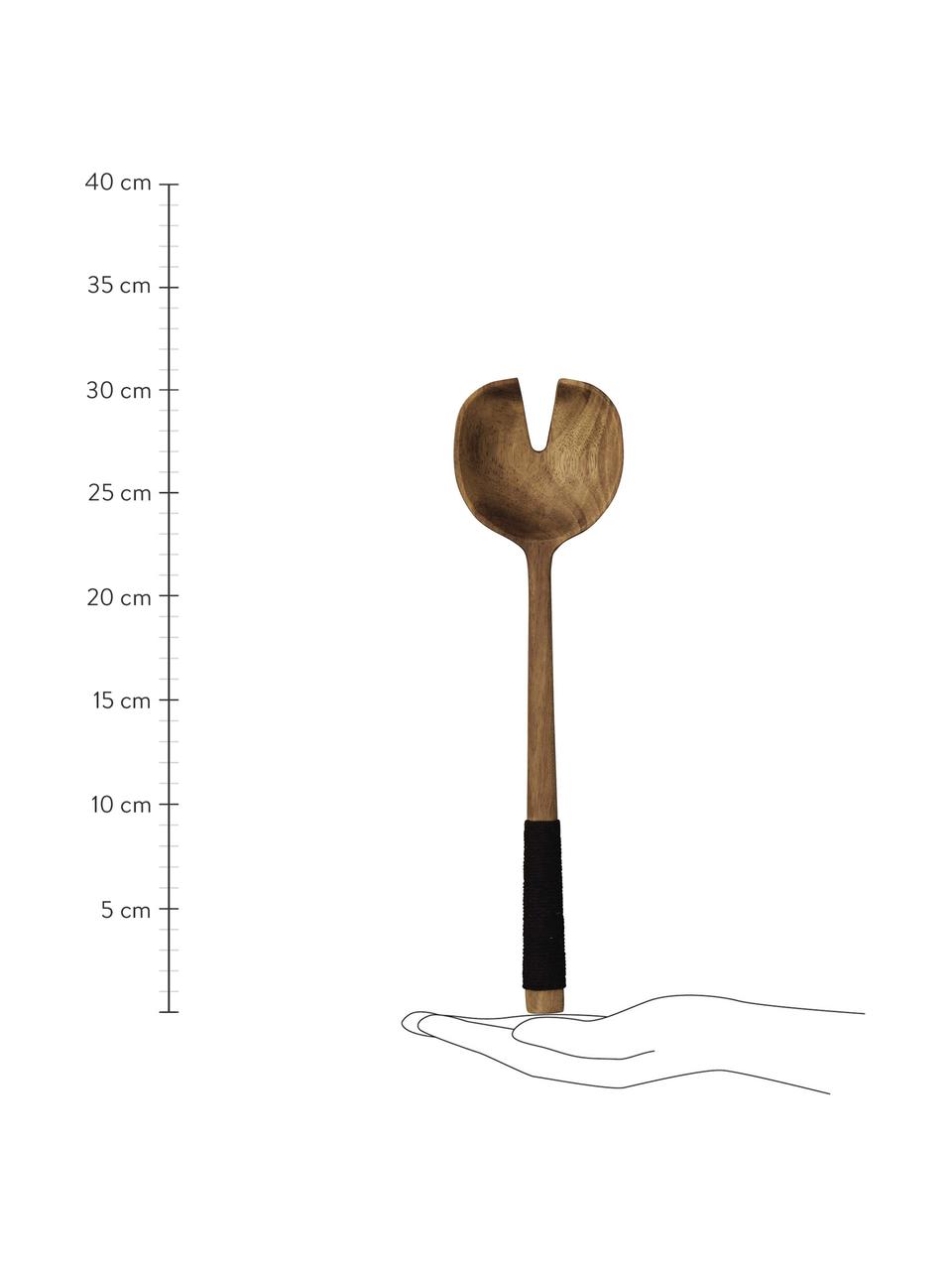 Couverts à salade bois d'acacia Cuba Marone, 2 élém., Bois d'acacia, noir, long. 31 cm