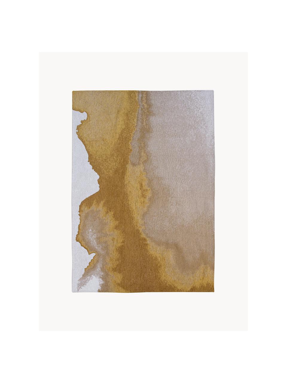 Koberec s abstraktním vzorem Iode, 100 % polyester, Odstíny okrové a béžové, Š 80 cm, D 150 cm (velikost XS)