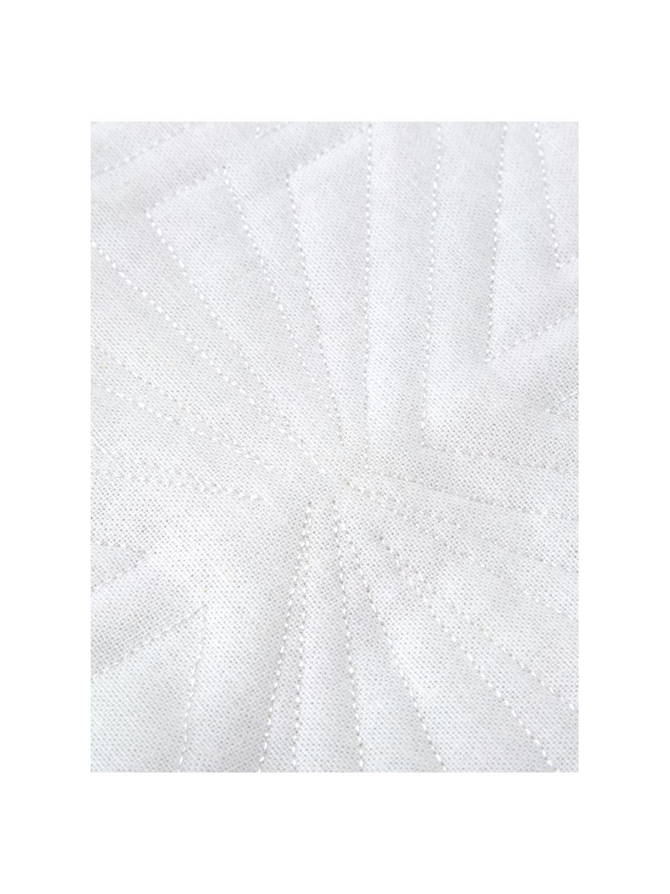 Fein gemustertes Kissen Bauhaus mit Fransenabschluss, mit Inlett, 100% Baumwolle, Weiß, 55 x 55 cm