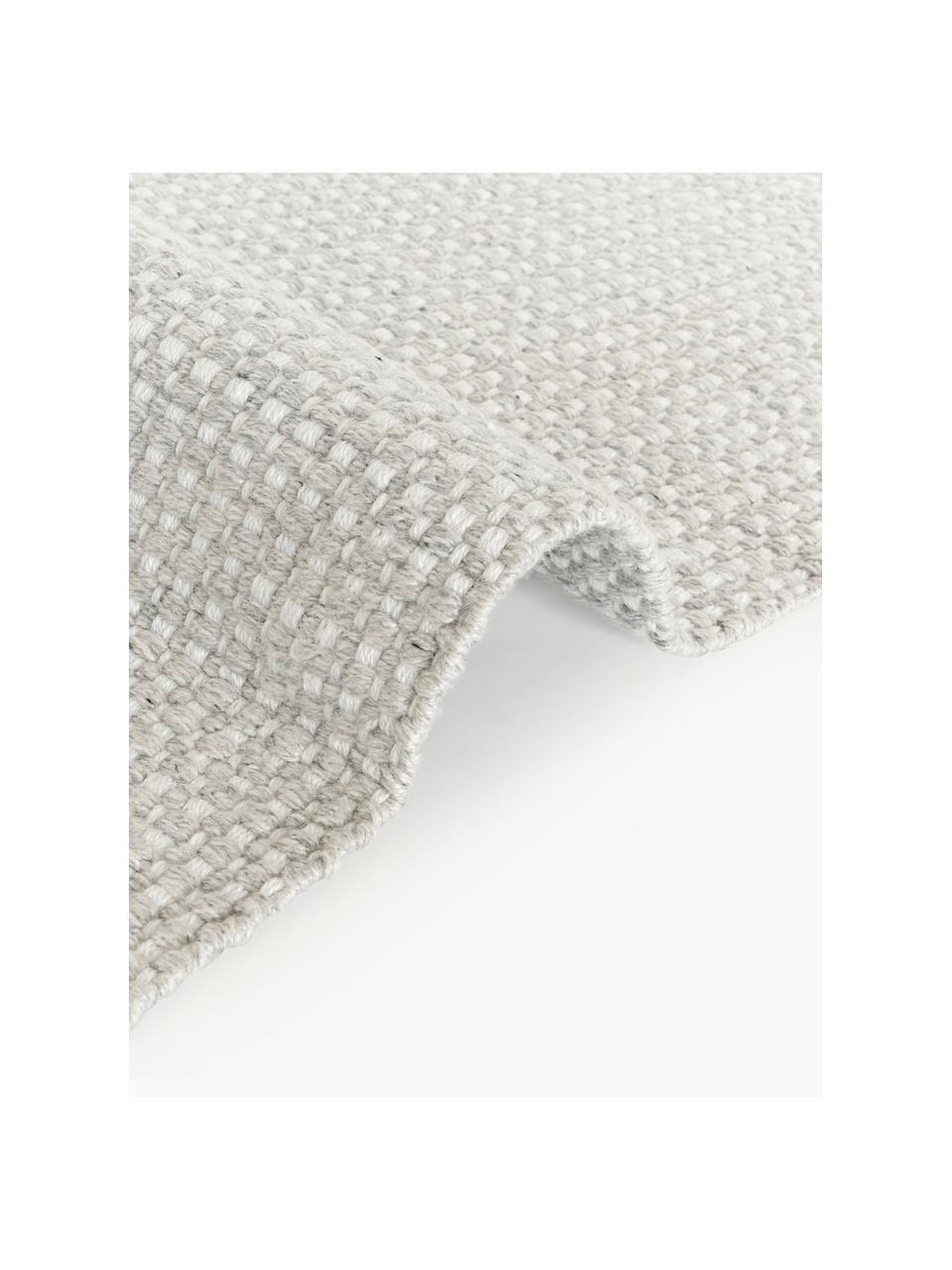 Alfombra corredor con flecos Ryder, 100% poliéster con certificado GRS, Gris claro, blanco, An 80 x L 250 cm