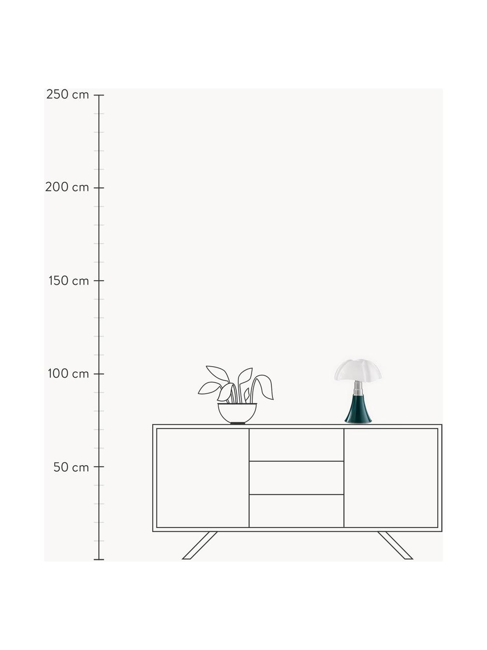 Mobilna lampa stołowa LED z funkcją przyciemniania Pipistrello, Stelaż: metal, aluminium, lakiero, Petrol, matowy, Ø 27 x W 35 cm