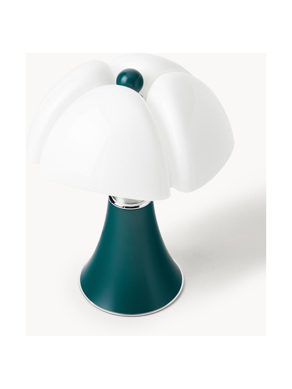 Přenosná stmívatelná stolní LED lampa Pipistrello, Petrolejová, matná, Ø 27 cm, V 35 cm