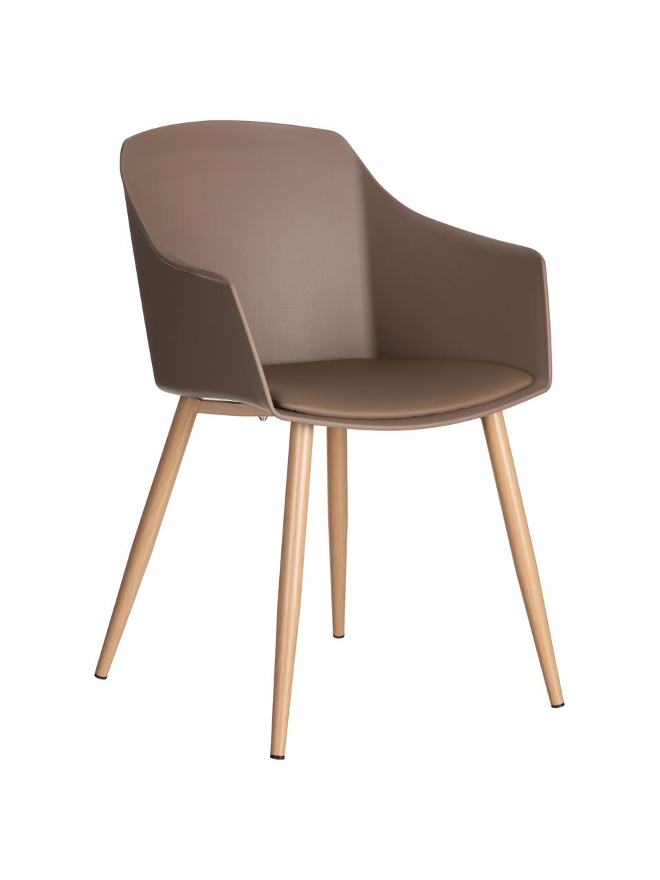 Krzesło z tworzywa sztucznego Jimena, Nogi: metal lakierowany, Brązowy, S 56 x G 55 cm