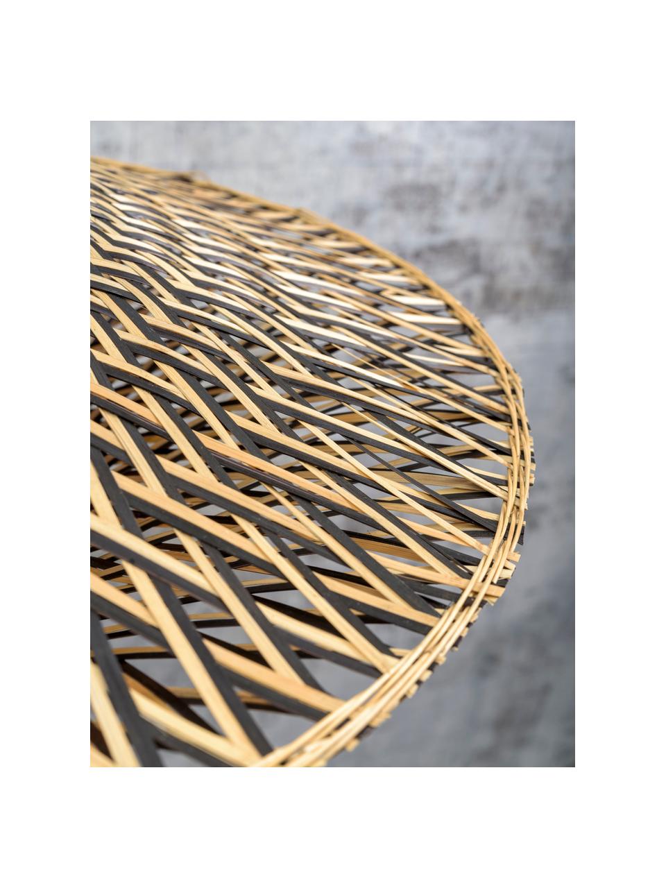 Plafón de bambú Bali, Pantalla: bambú, Anclaje: metal recubierto, Marrón, negro, Ø 44 x Al 12 cm