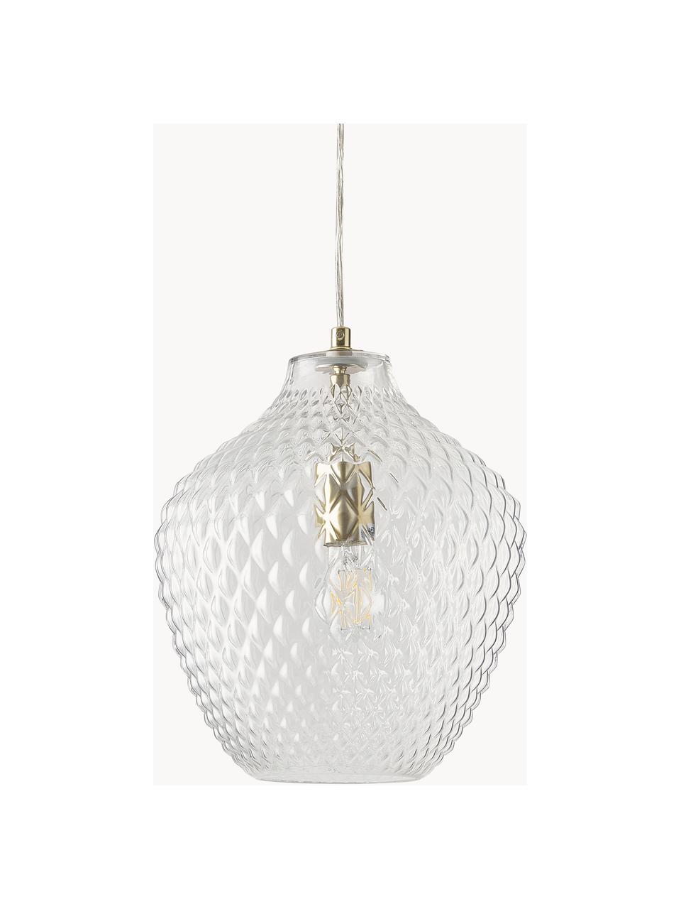 Lampa wisząca ze szkła Lee, Odcienie mosiądzu, transparentny, Ø 27 x W 33 cm