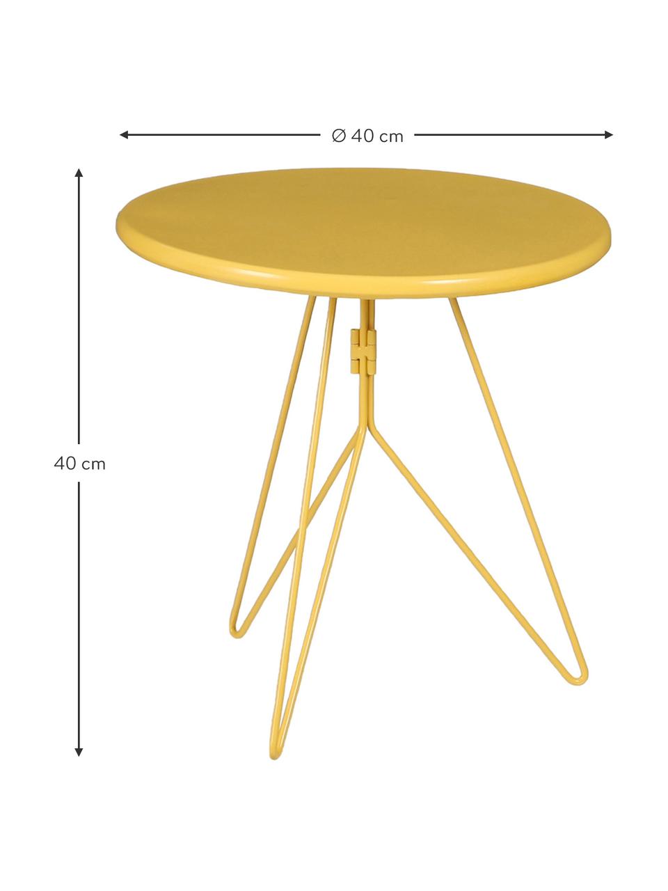 Tavolino da balcone in metallo Tula, Metallo verniciato a polvere, Giallo, Ø 40 x Alt. 40 cm