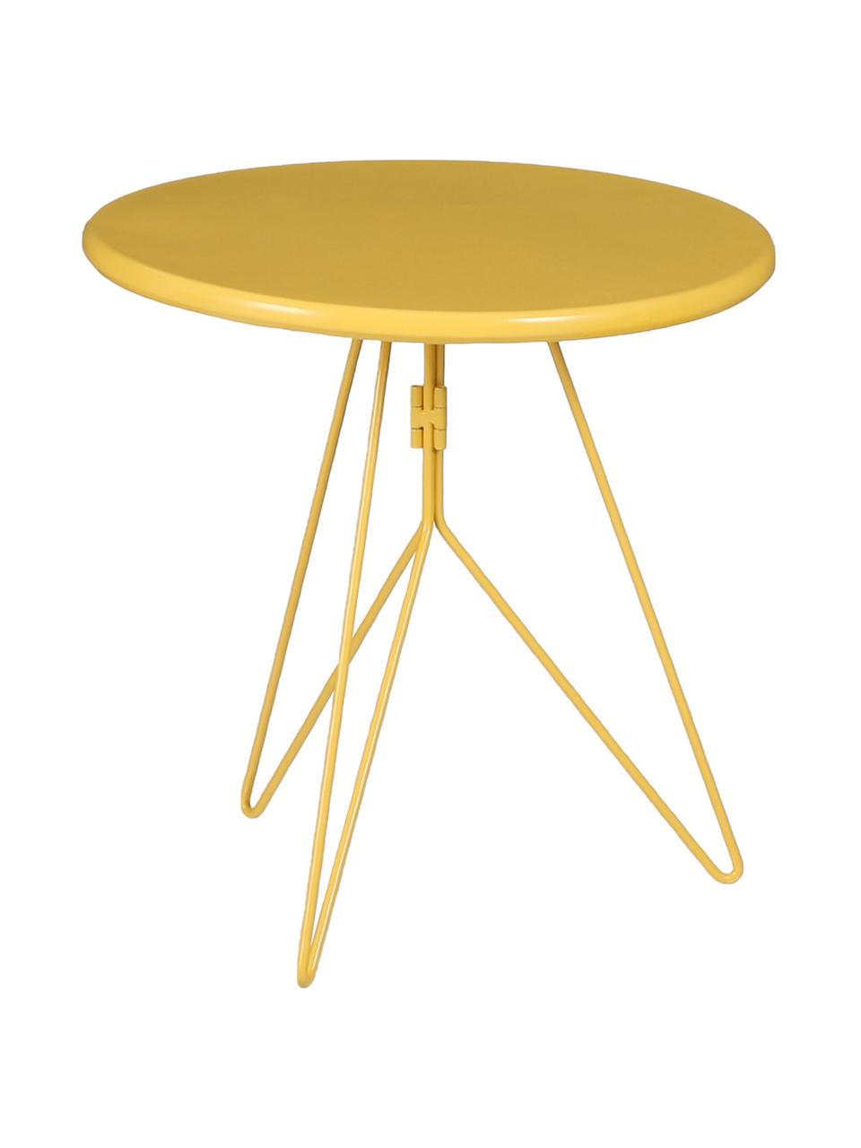 Mesa auxiliar de metal Tula, Metal con pintura en polvo, Amarillo, Ø 40 x Al 40 cm