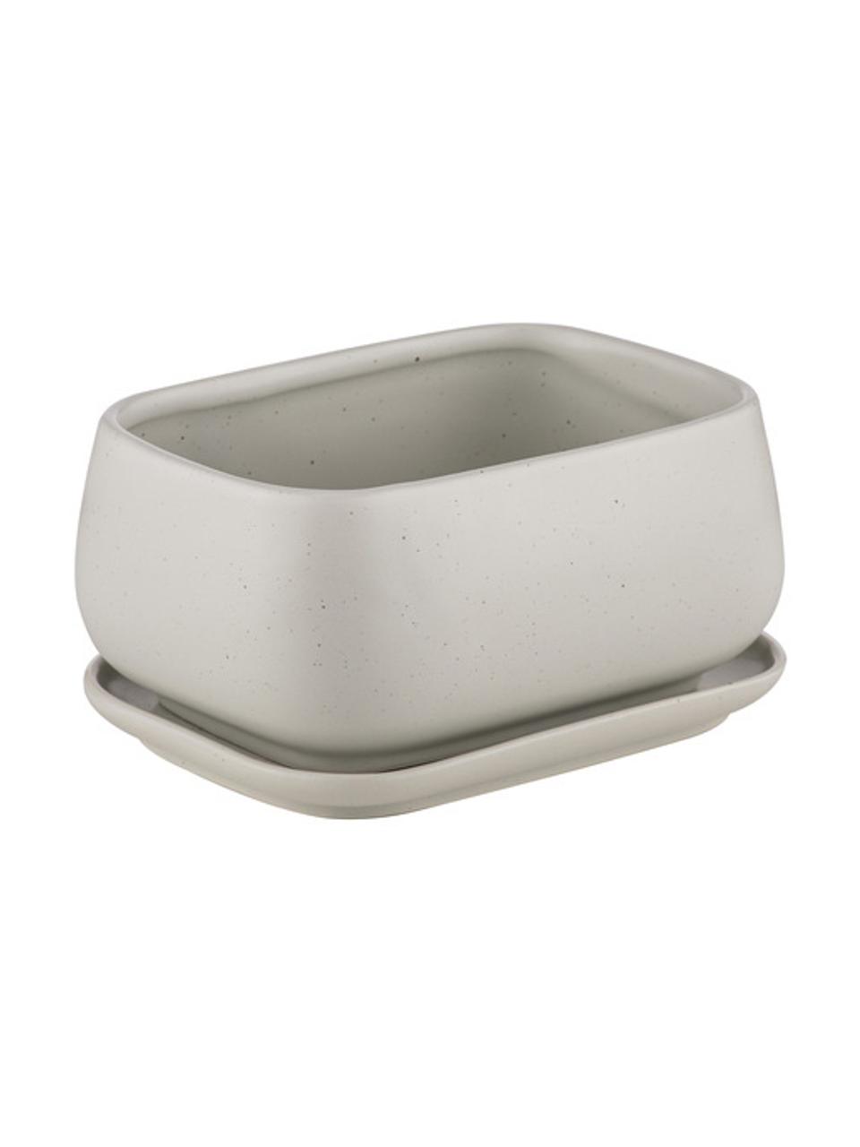 Beurrier Nestle, Grès cérame, Beige, larg. 15 x haut. 8 cm