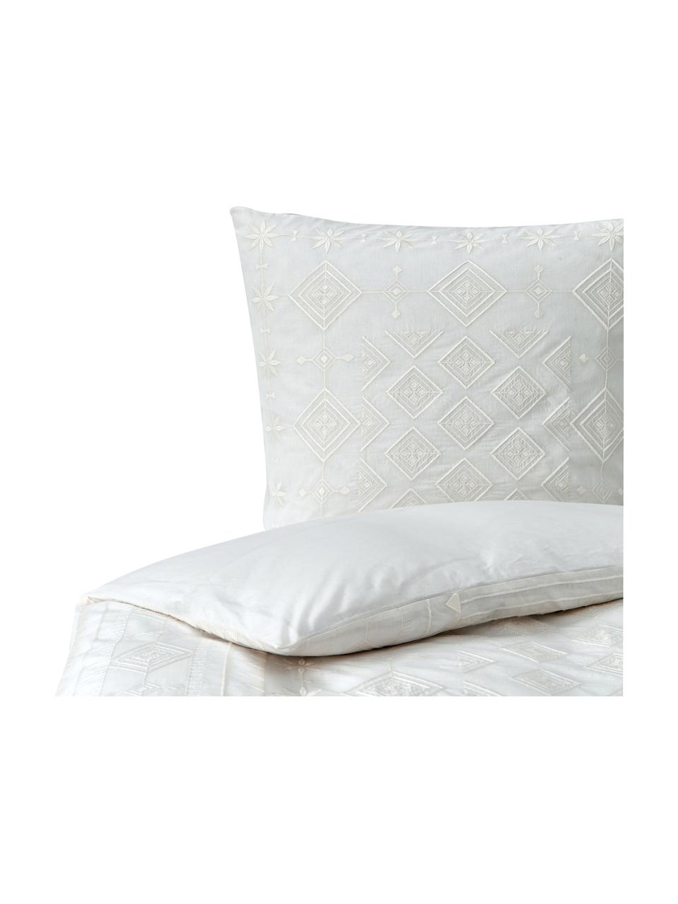 Housse de couette coton brodé blanc Elaine, 100 % coton
Densité du fil 140 fils au pouce carré, qualité standard

Le linge en coton procure une agréable sensation de douceur sur la peau, absorbe bien l'humidité et convient aux personnes allergiques, Blanc, larg. 140 x long. 200 cm