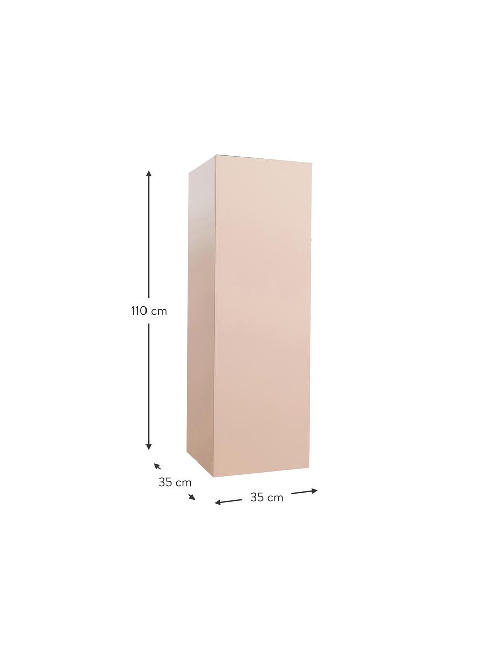 Colonna decorativa beige Mirror, Lastra di vetro, pannello di fibra a media densità (MDF), Beige, Larg. 35 x Alt. 110 cm