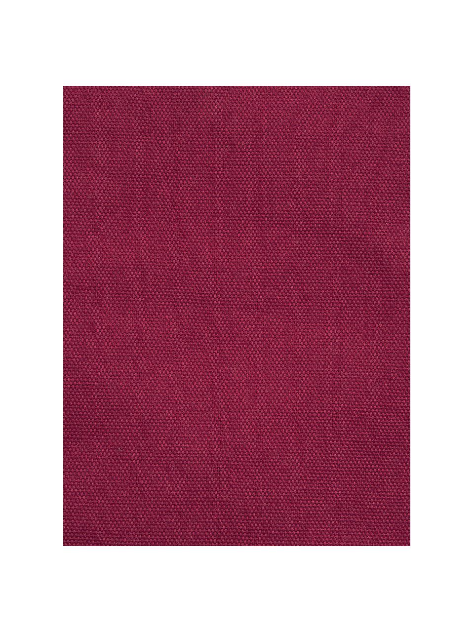 Housse de coussin en velours Martina, Rouge bourgogne, blanc crème