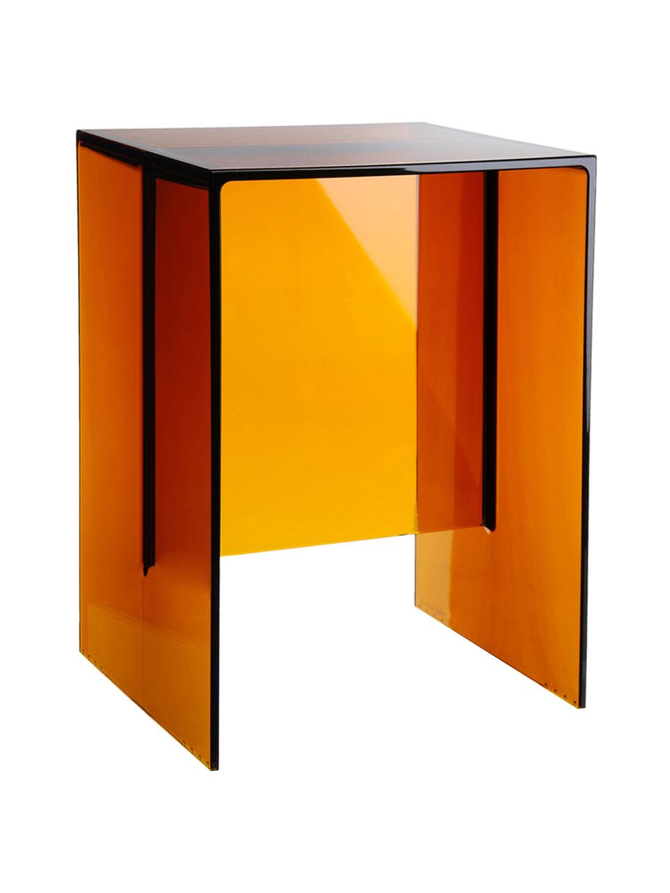 Table d'appoint design Max-Beam, Polypropylène teinté et transparent, certifié Greenguard, Ambré, larg. 33 x haut. 47 cm