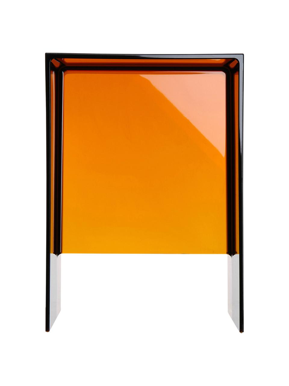 Kruk/bijzettafel Max-Beam in oranje, Gekleurd, transparant polypropyleen, Greenguard-gecertificeerd, Oranje, B 33 x H 47 cm