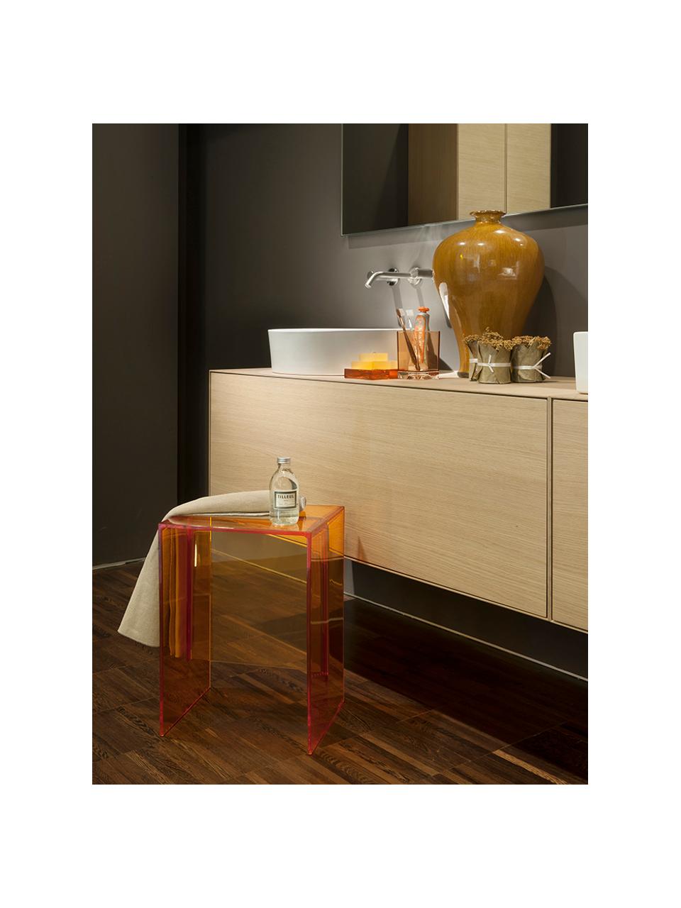 Dizajnový odkladací stolík Max-Beam, Farebný, transparentný polypropylén, s certifikátom Greenguard, Odtiene jantárovej, Š 33 x V 47 cm