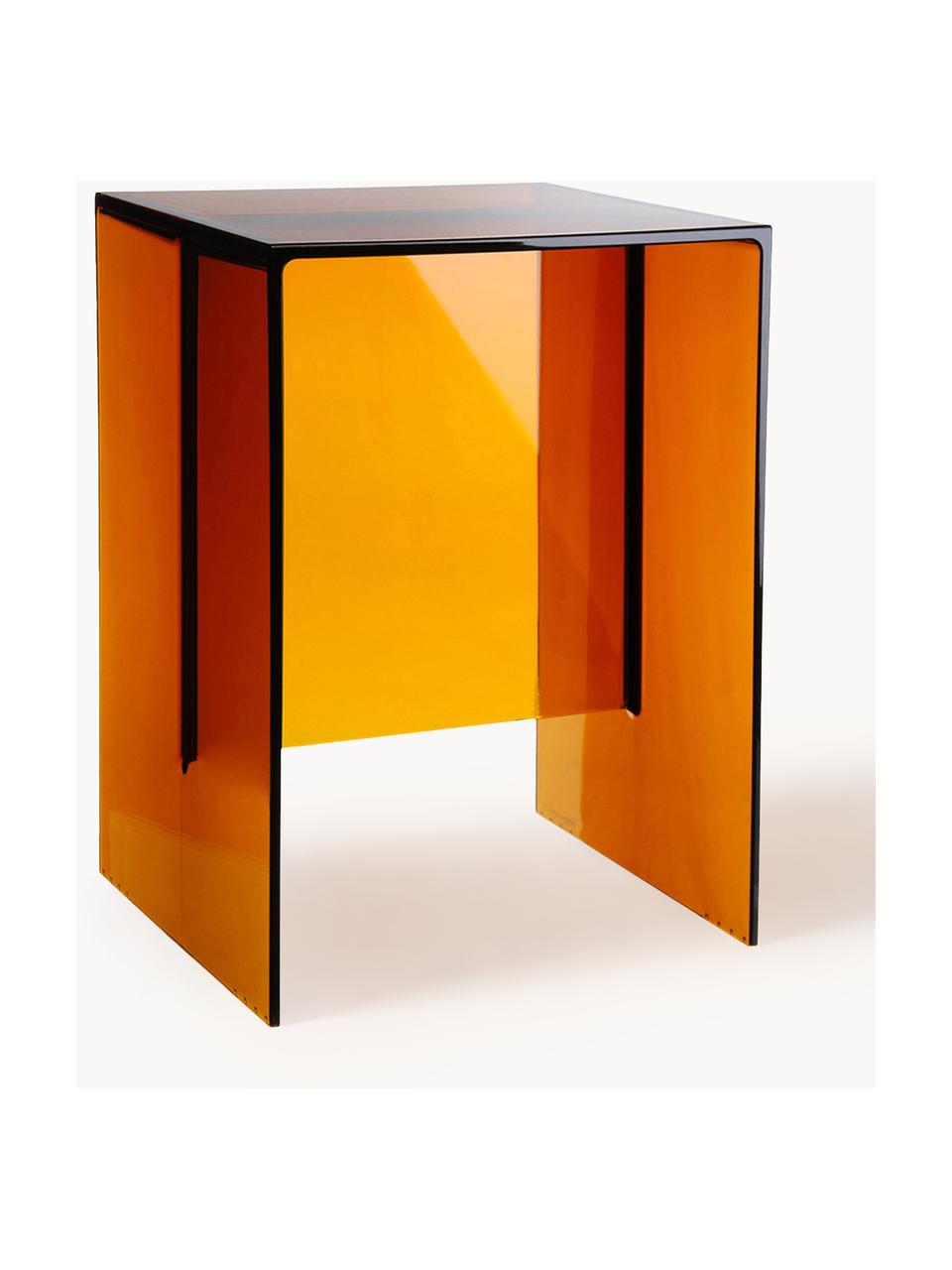 Dizajnový odkladací stolík Max-Beam, Farebný, transparentný polypropylén, s certifikátom Greenguard, Odtiene jantárovej, Š 33 x V 47 cm