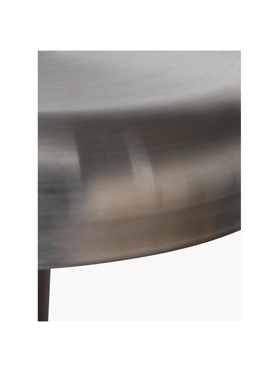 Tabouret de bar en métal Isaac, hauteur réglable, Aluminium, enduit, Argenté, Ø 39 x haut. 61 - 81 cm