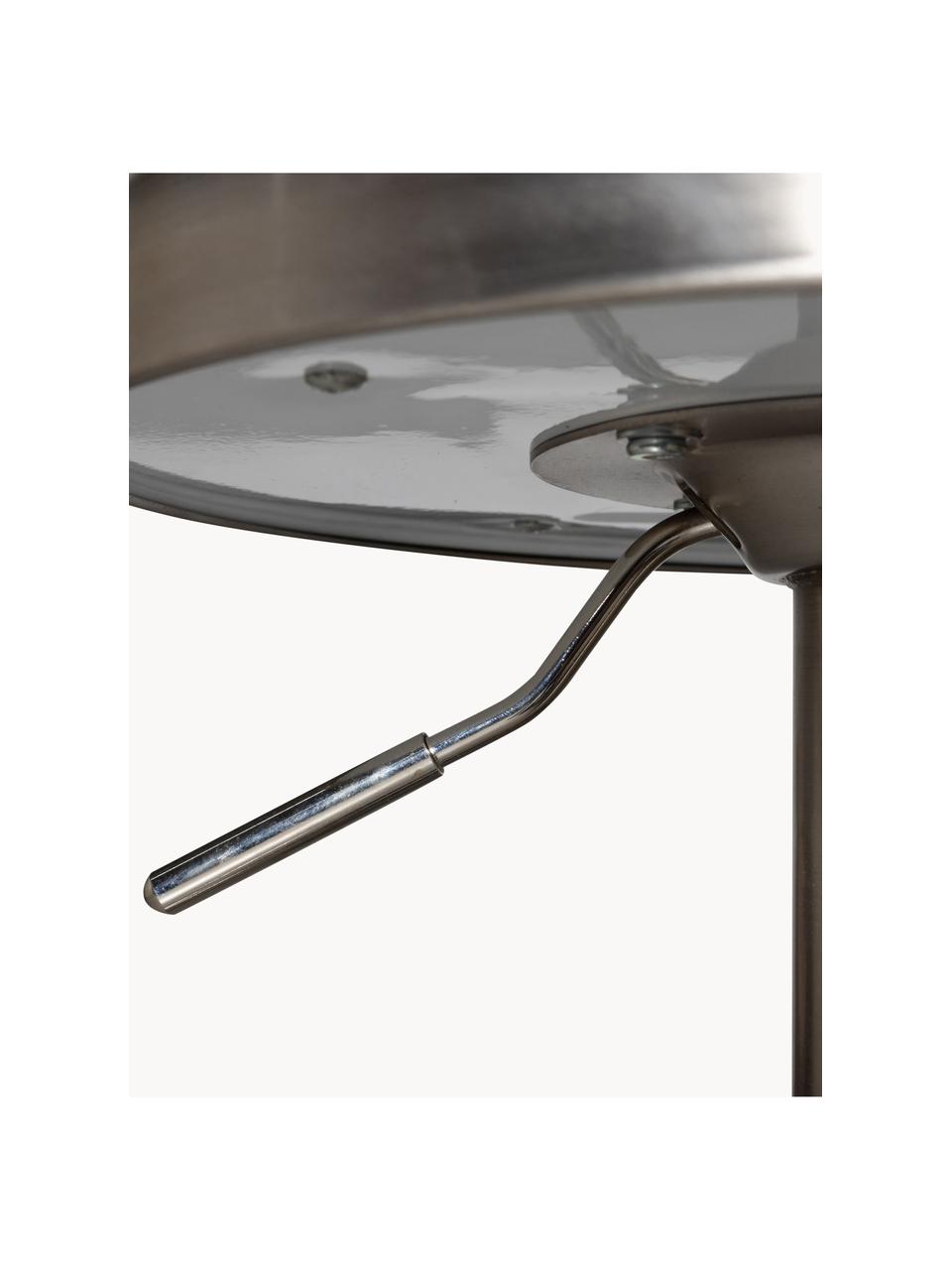 Tabouret de bar en métal Isaac, hauteur réglable, Aluminium, enduit, Argenté, Ø 39 x haut. 61 - 81 cm