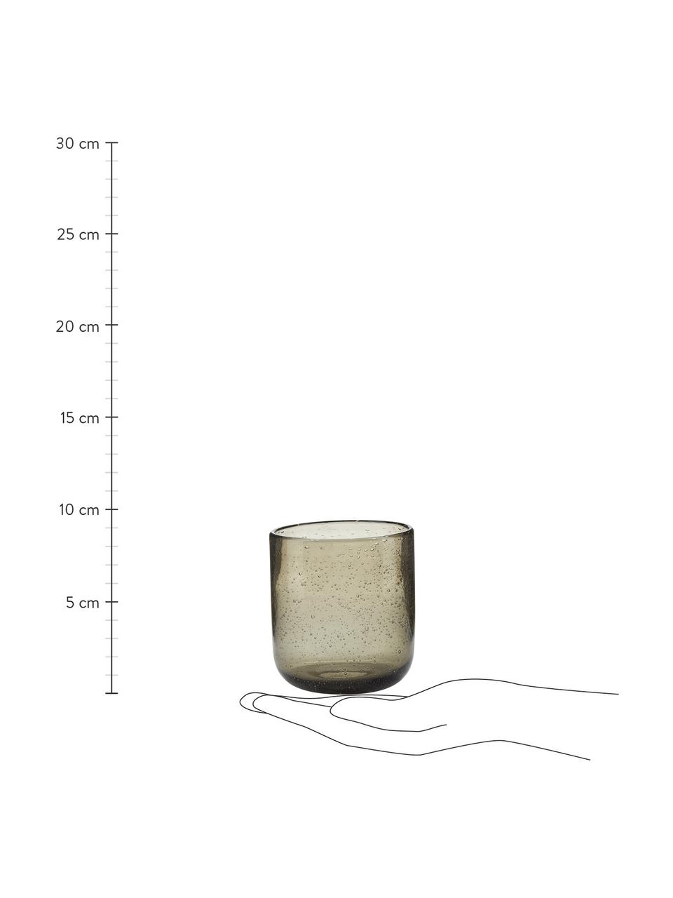 Ručne fúkané poháre na vodu Leyla, 6 ks, Sklo, Sivá, priehľadná, Ø 8 x V 9 cm, 300 ml