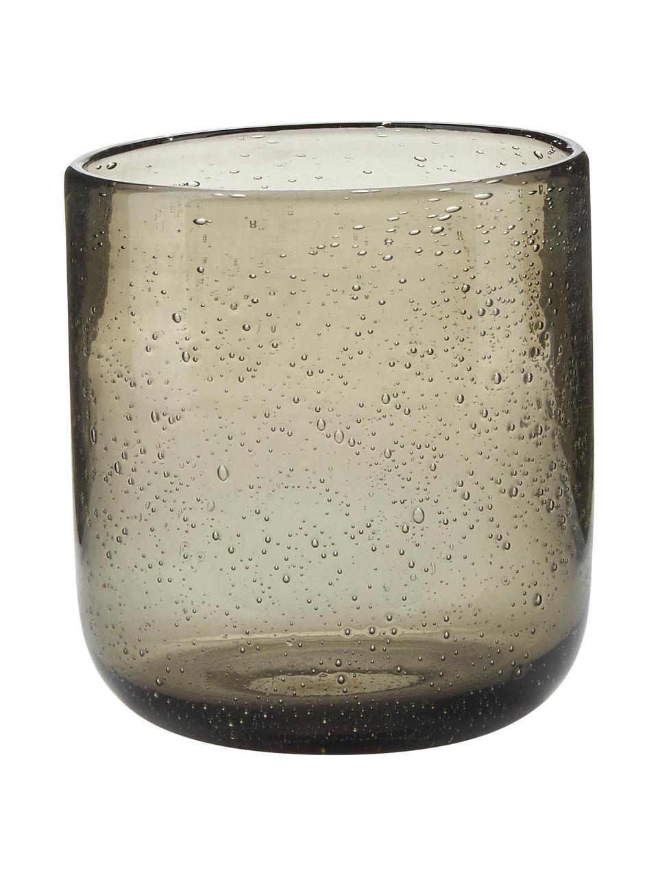 Mundgeblasene Wassergläser Leyla, 6 Stück, Glas, Grau, transparent, Ø 8 x H 9 cm, 300 ml