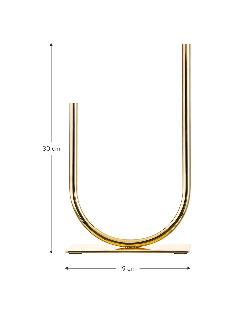 Dekorace Circle U, Kov, Zlatá, Š 19 cm, V 30 cm