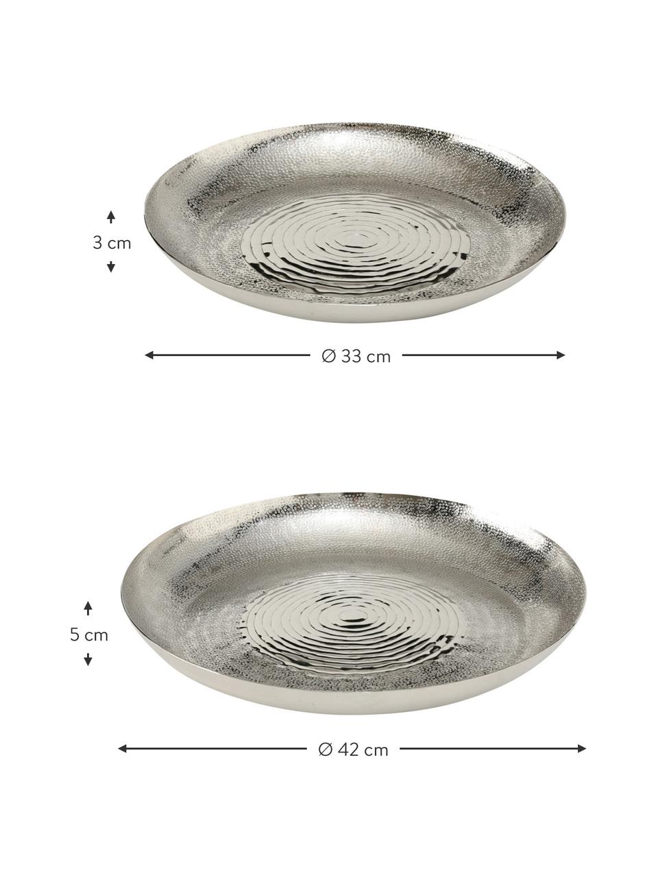 Grand bol décoratif Fortuna, 2 élém., Aluminium, Couleur argentée, Lot de différentes tailles