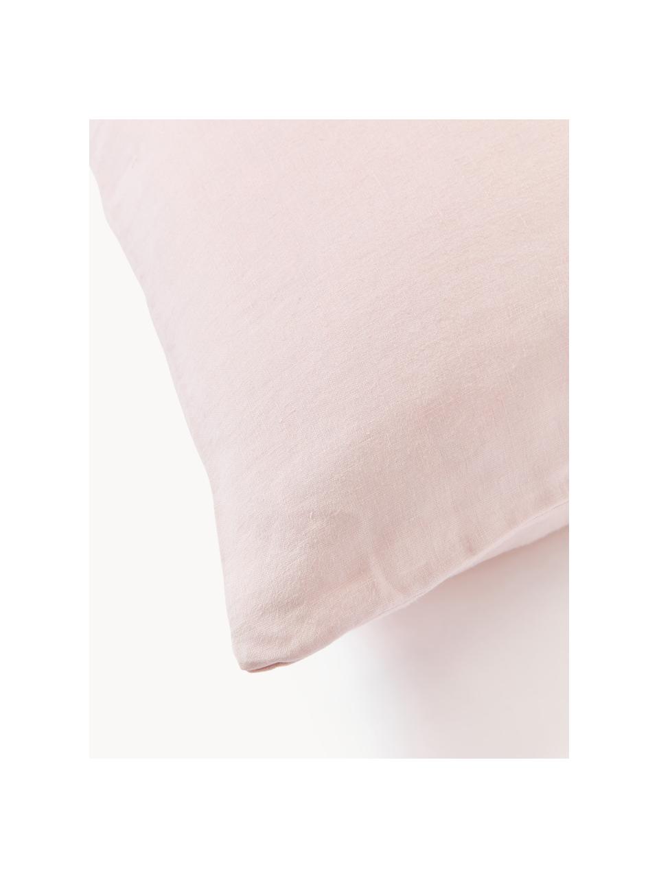 Poszewka na poduszkę z lnu Airy, Jasny różowy, S 40 x D 80 cm