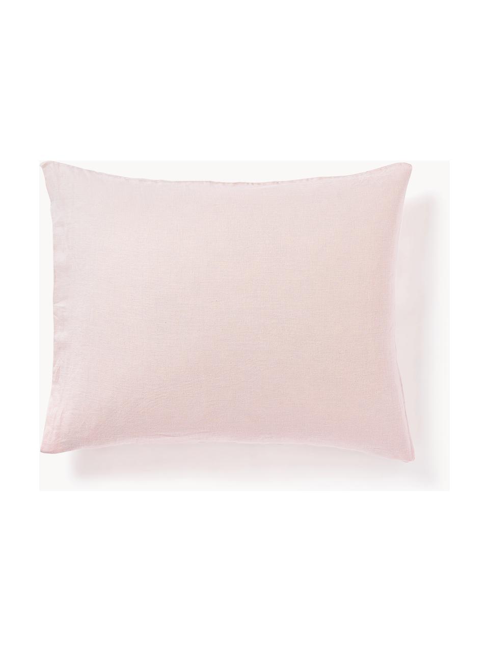 Poszewka na poduszkę z lnu Airy, Jasny różowy, S 40 x D 80 cm