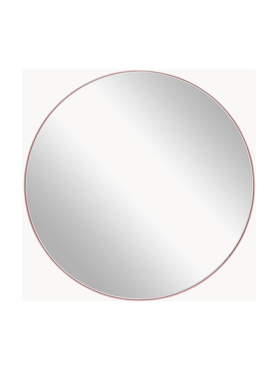 Specchio rotondo da parete Ivy, Cornice: metallo verniciato a polv, Superficie dello specchio: lastra di vetro, Retro: pannello di fibra a media, Rosa cipria, Ø 72 x Prof. 3 cm